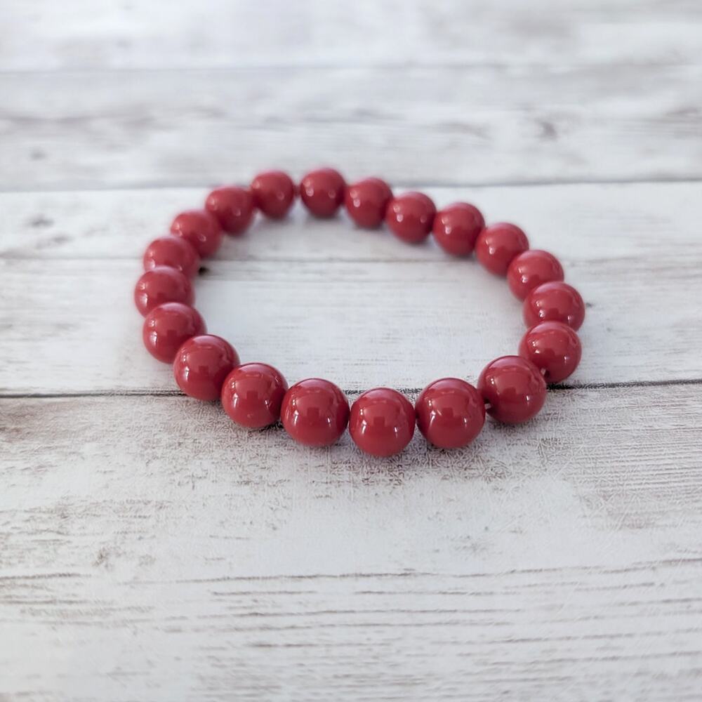 Vintage Stretch Bracelet Red Ball Design